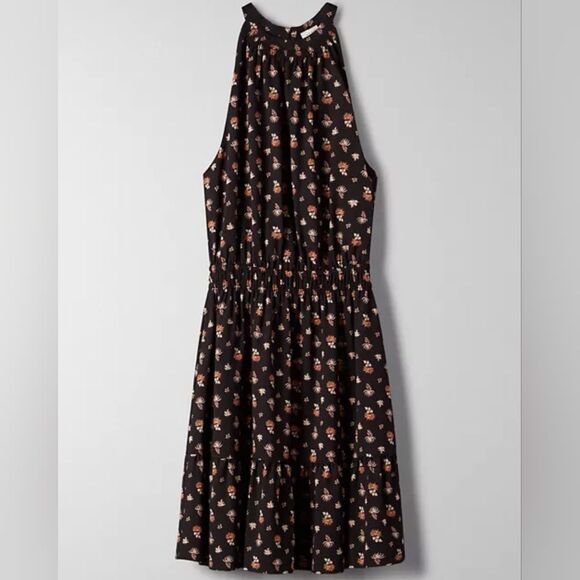 Wilfred Halter Style Black Floral Mini Dress XS - Picture 13 of 14